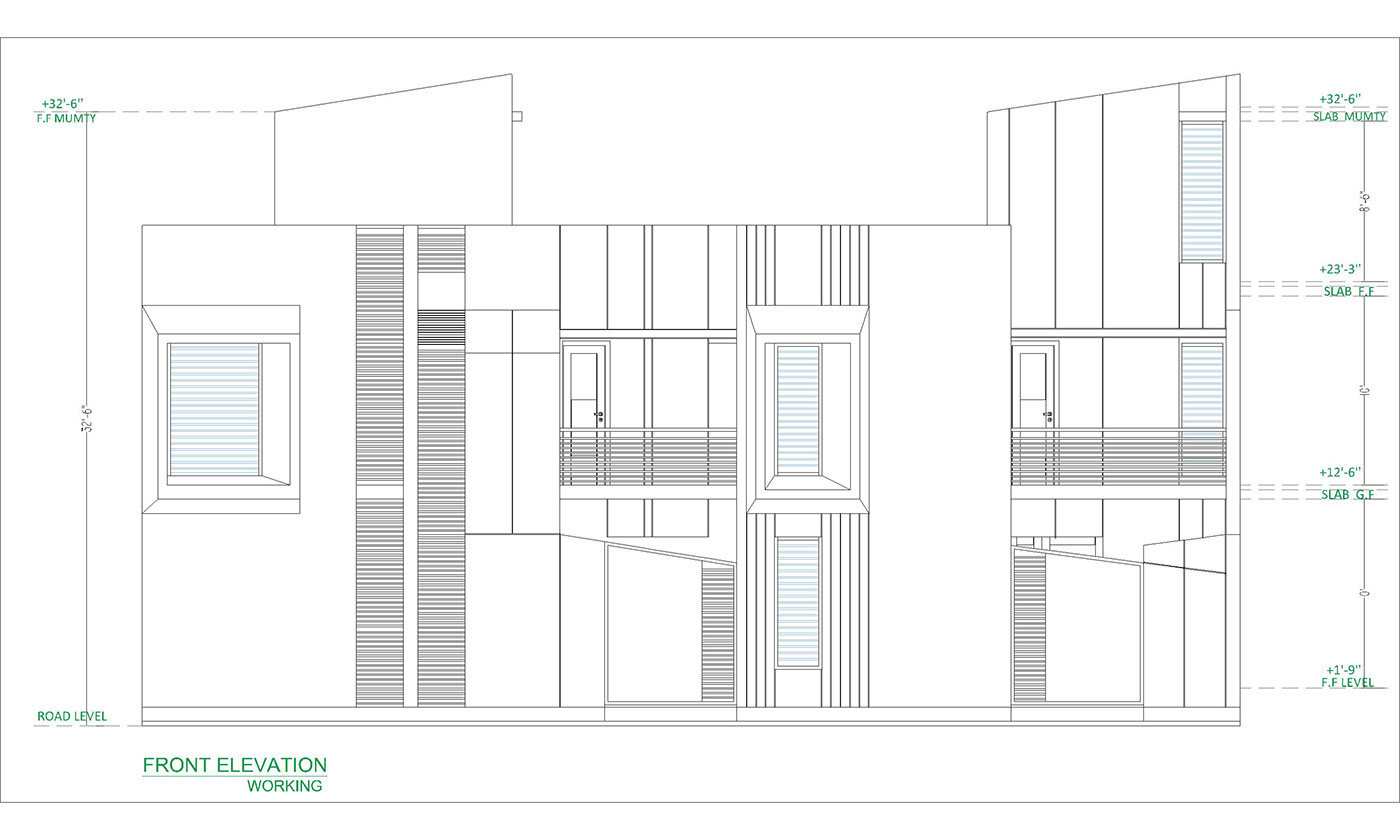 architecture design exterior facade Elevation Duplex Unit single family unit
