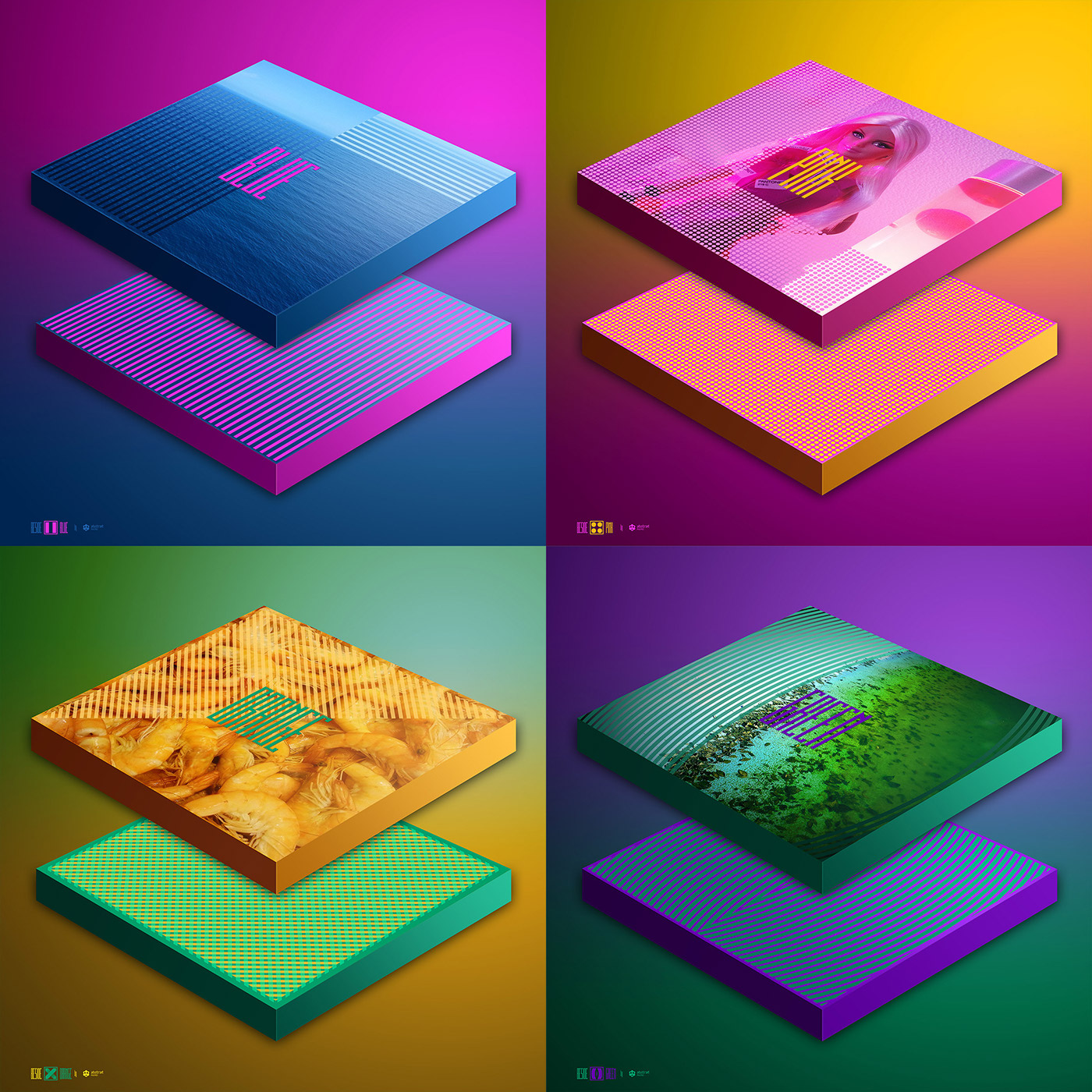 color Isometric boxes color wheel Triad saturation
