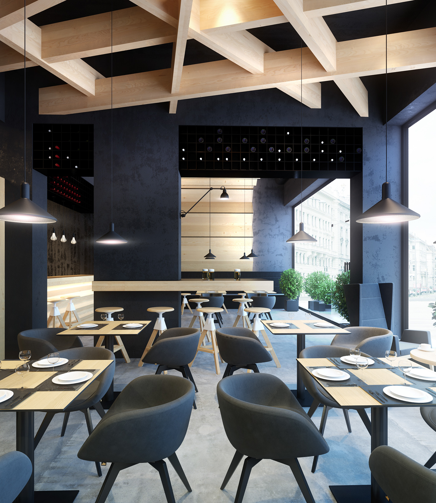caffee design visualization 3D Bristol rendering art restaurant cafe bar