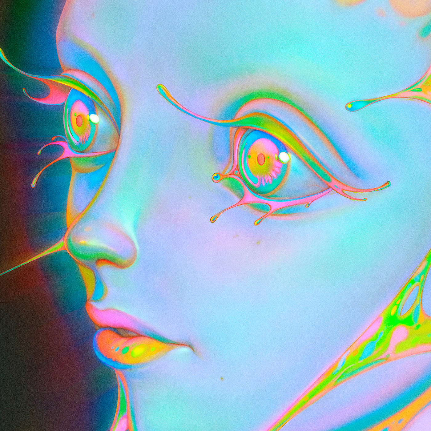 alien artwork Character design  color Digital Art  holographic ILLUSTRATION  painting  