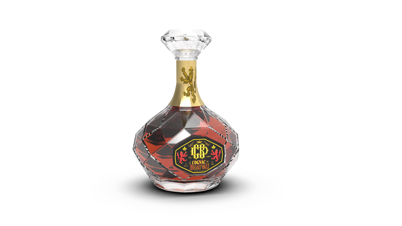 3d modeling bottle design Branding design cognac design Glass Bottle Design labeling liquor Liquor Branding mockup design