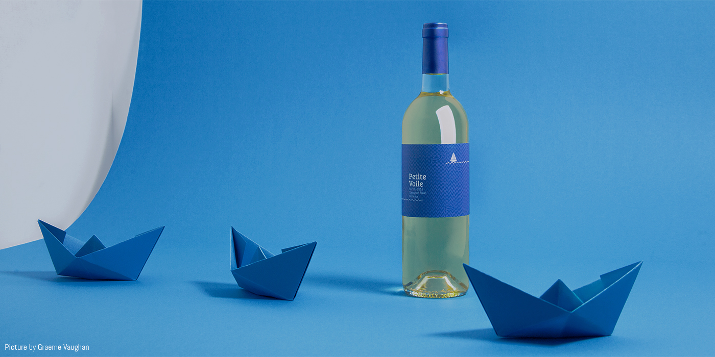 wine Label boat minimal blue marine drink bottle Wine Bottle beverage