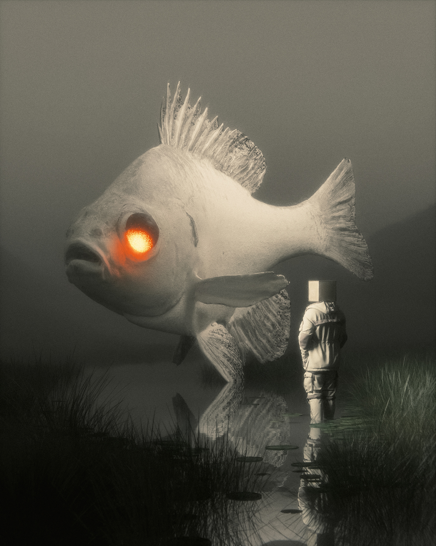 dark mood 3D Render Digital Art  concept surreal lighting fog арт