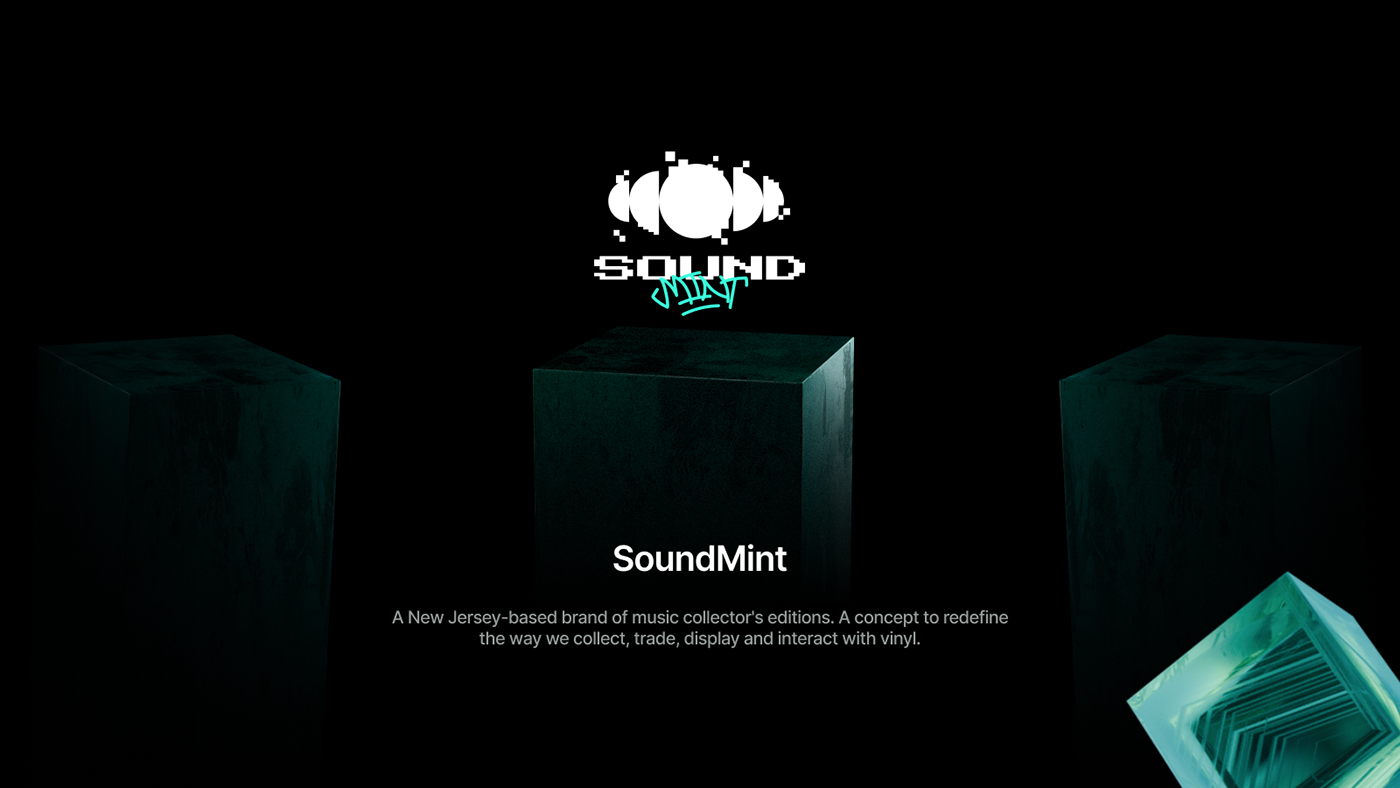 identity branding  nft music vinyl sound 3D logo art digital