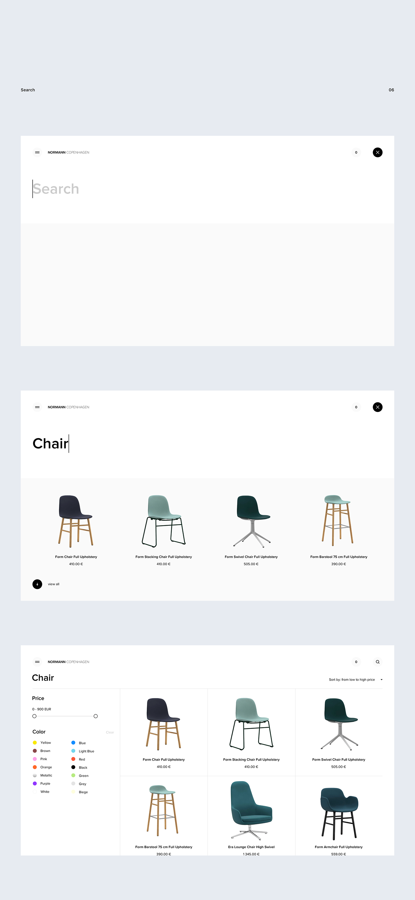 shop store e-commerce furniture redesign clear minimal modern Interface flat