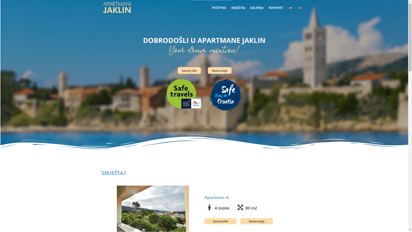 apartment Island Rab landing page logo Photography  UI/UX ux Vacation in Croatia Webdesign Website