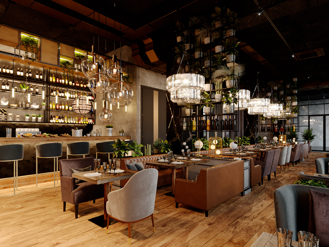 realestate a restaurant restaurant 3dsmax coronarenderer corona CGI full3d interiordesign usa