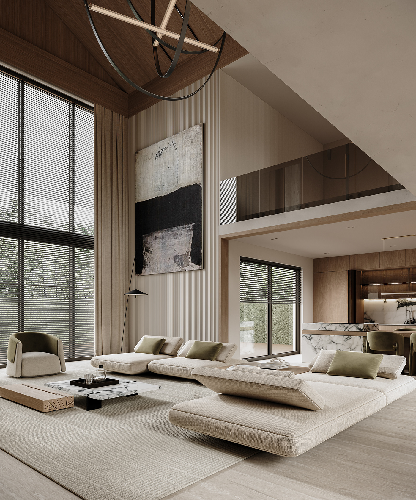 design interior design  3dsmax Villa visualization Render architecture interiors minimal house