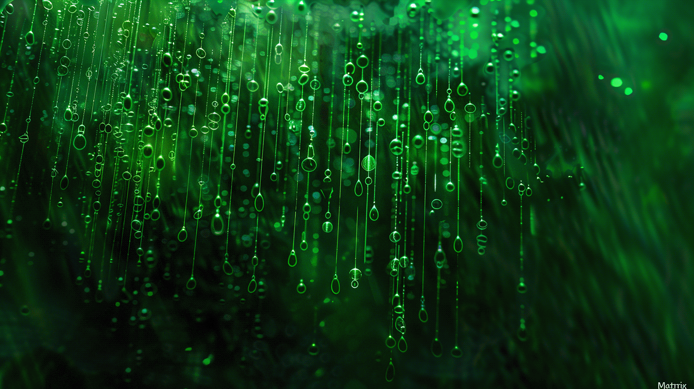 digital rain matrix rainfall digital world Raindrops digital illustration graphic design  aesthetics Nature beauty