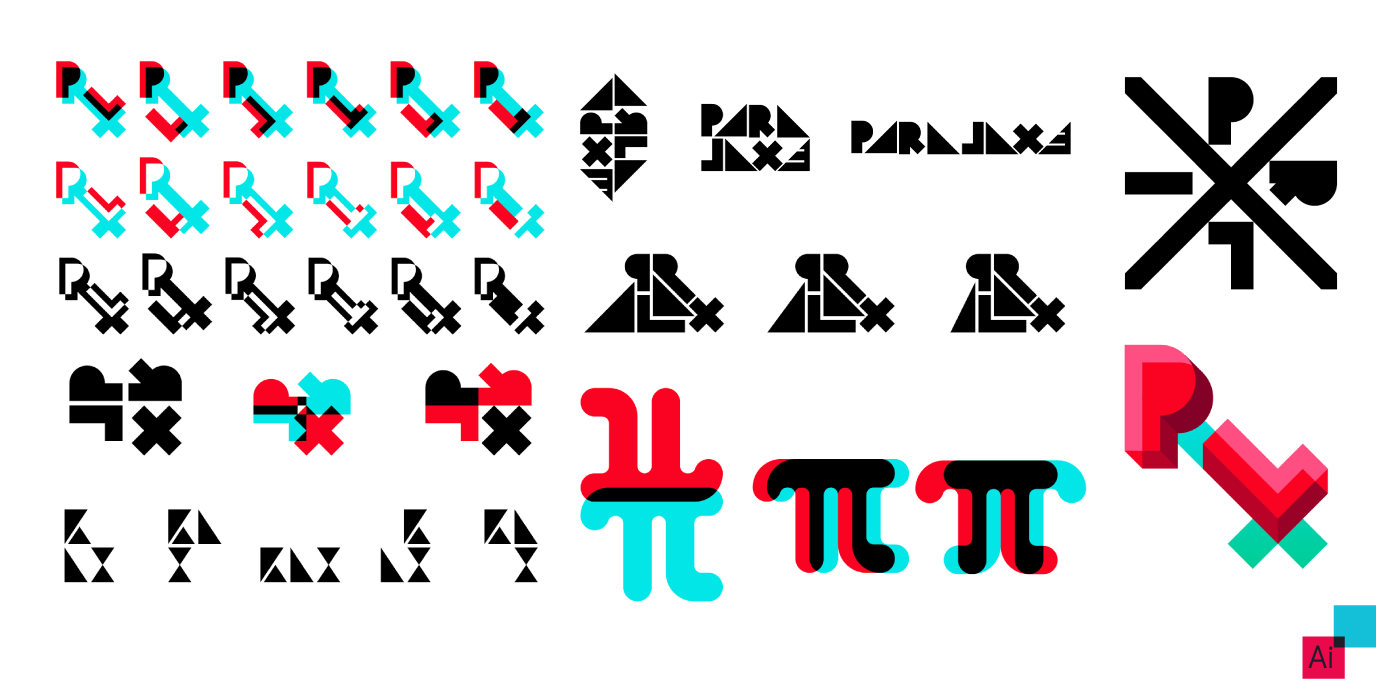branding  logo parallax visual ID study typography   proportion Logotype gif print