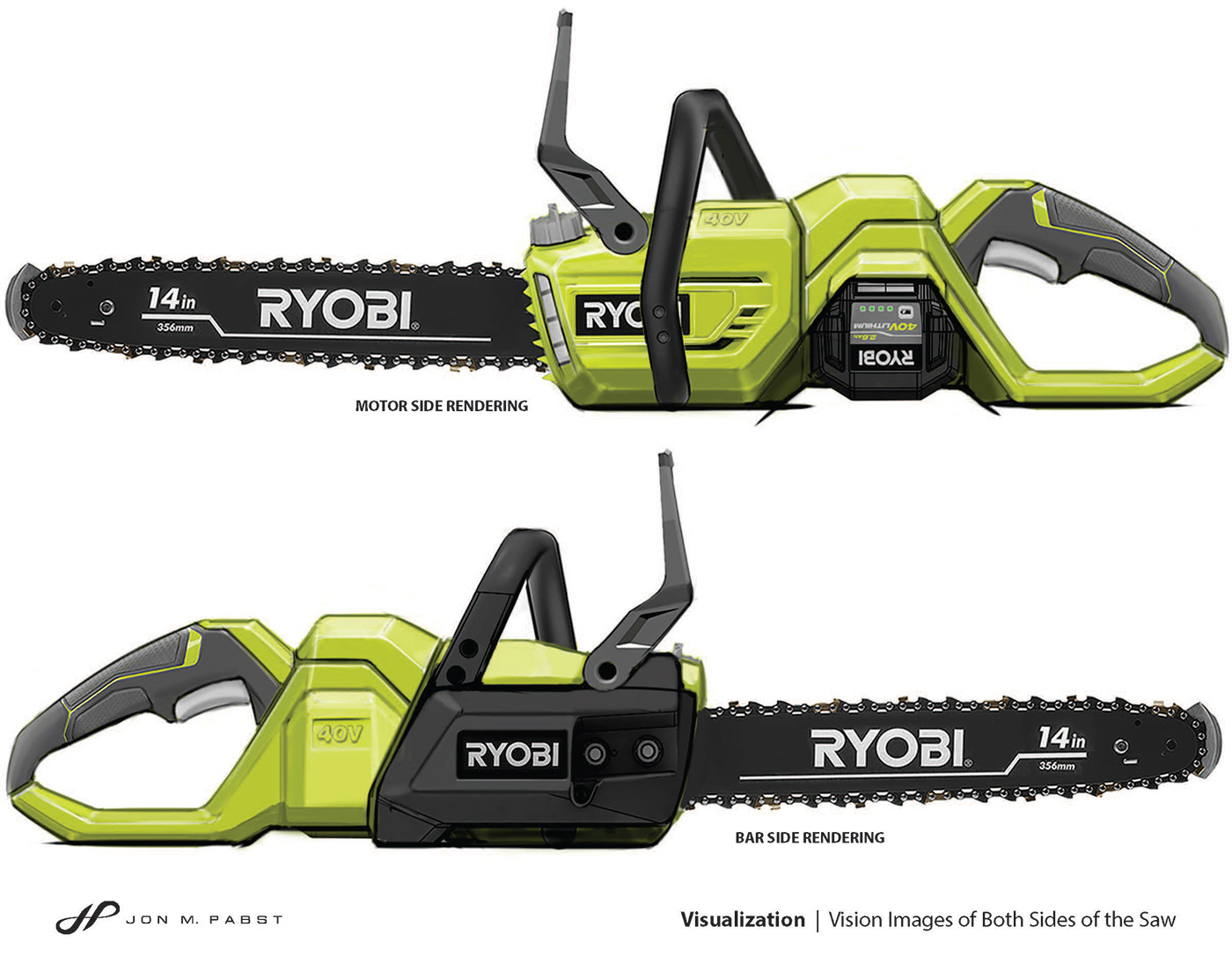 chainsaw ryobi battery powered industrial design  product concept 40Volt