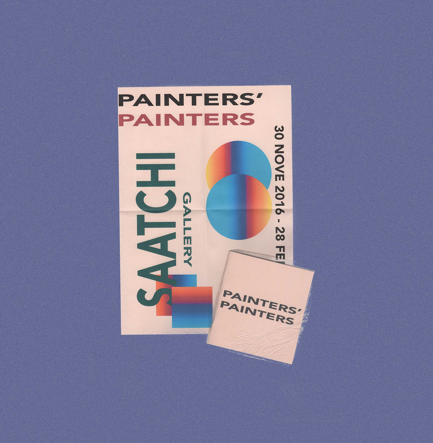 Exhibition  poster gallery painters Layout Saatchi artists Booklet Retro 90s