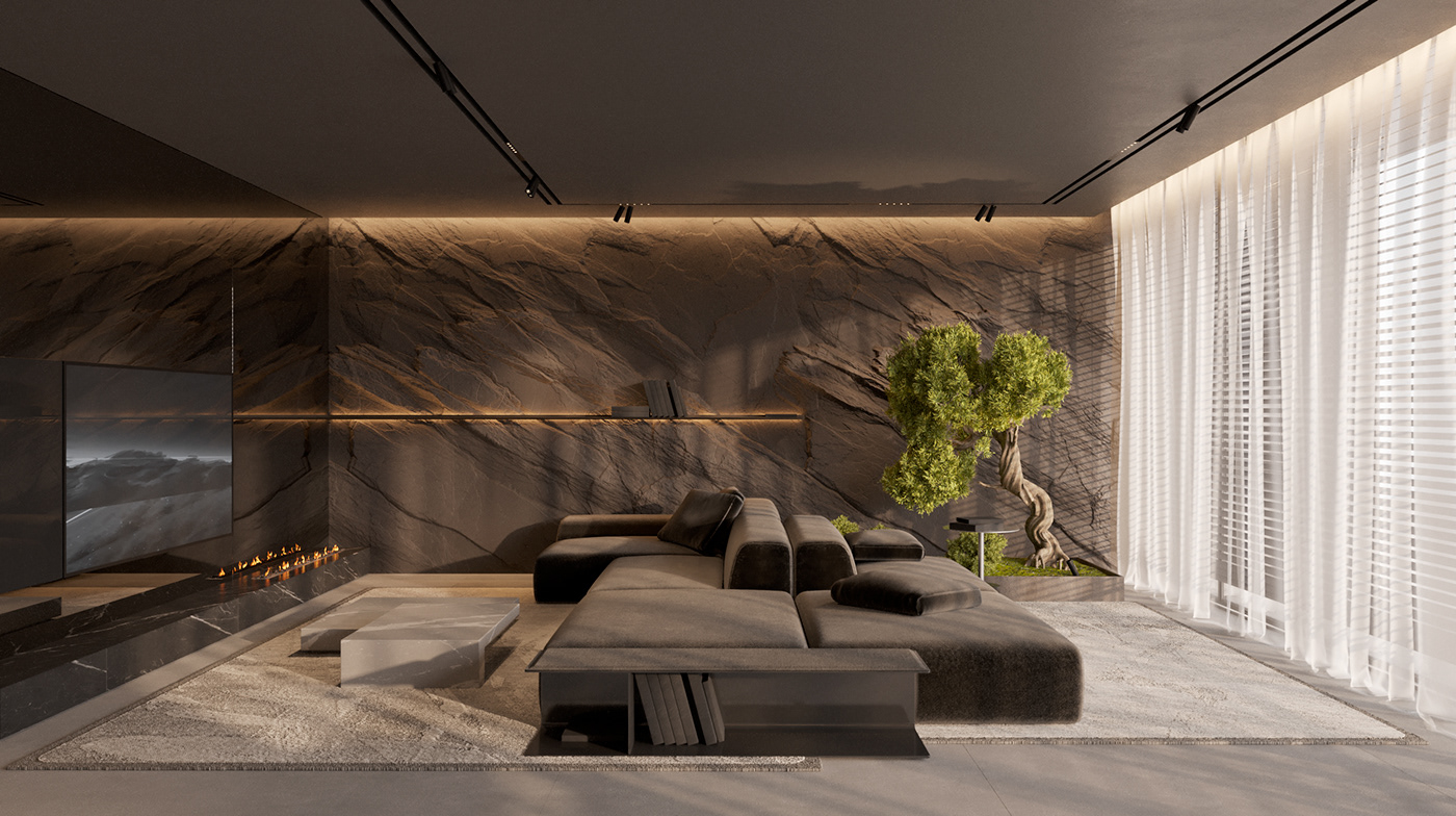3D design inspiration instagram Interior interior design  living room modern private house visualization