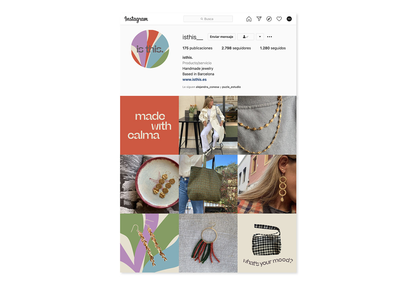 artesanal branding  calma color graphic design  instagram jewelry Joyas social media