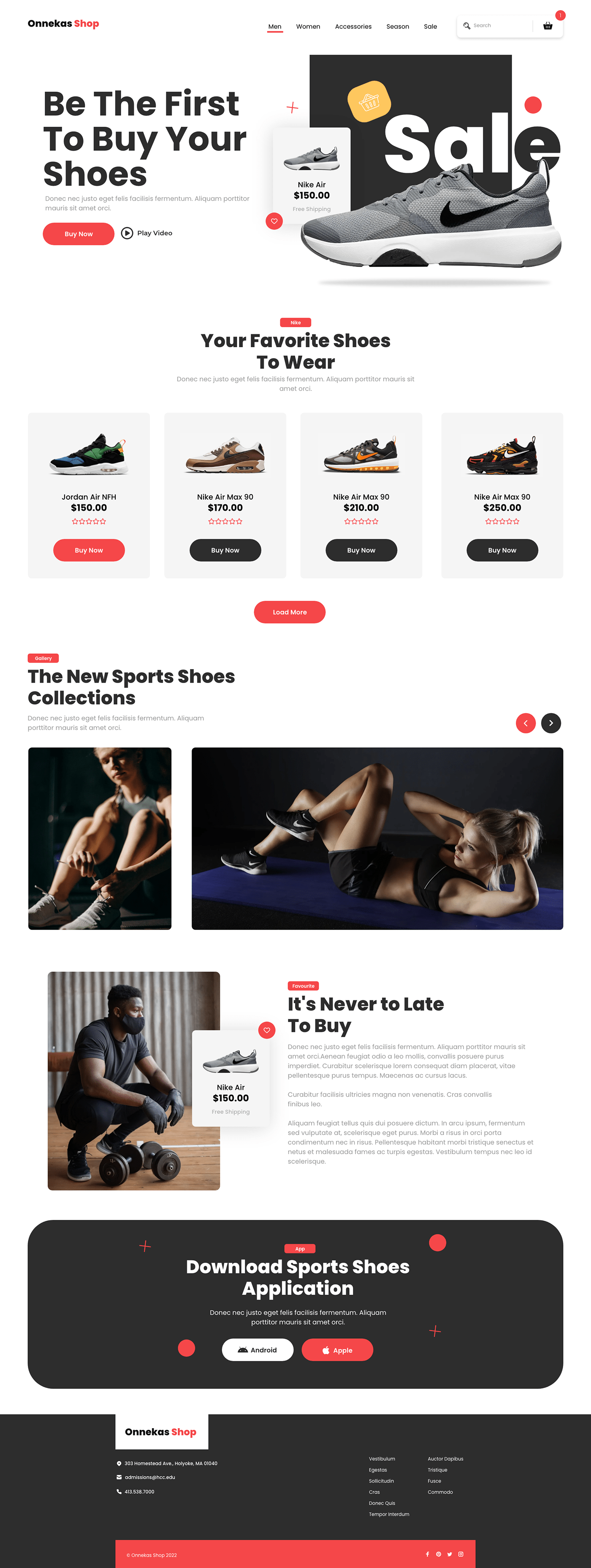 adobe Nike shoes Shopify sports store UI uiux Website xD