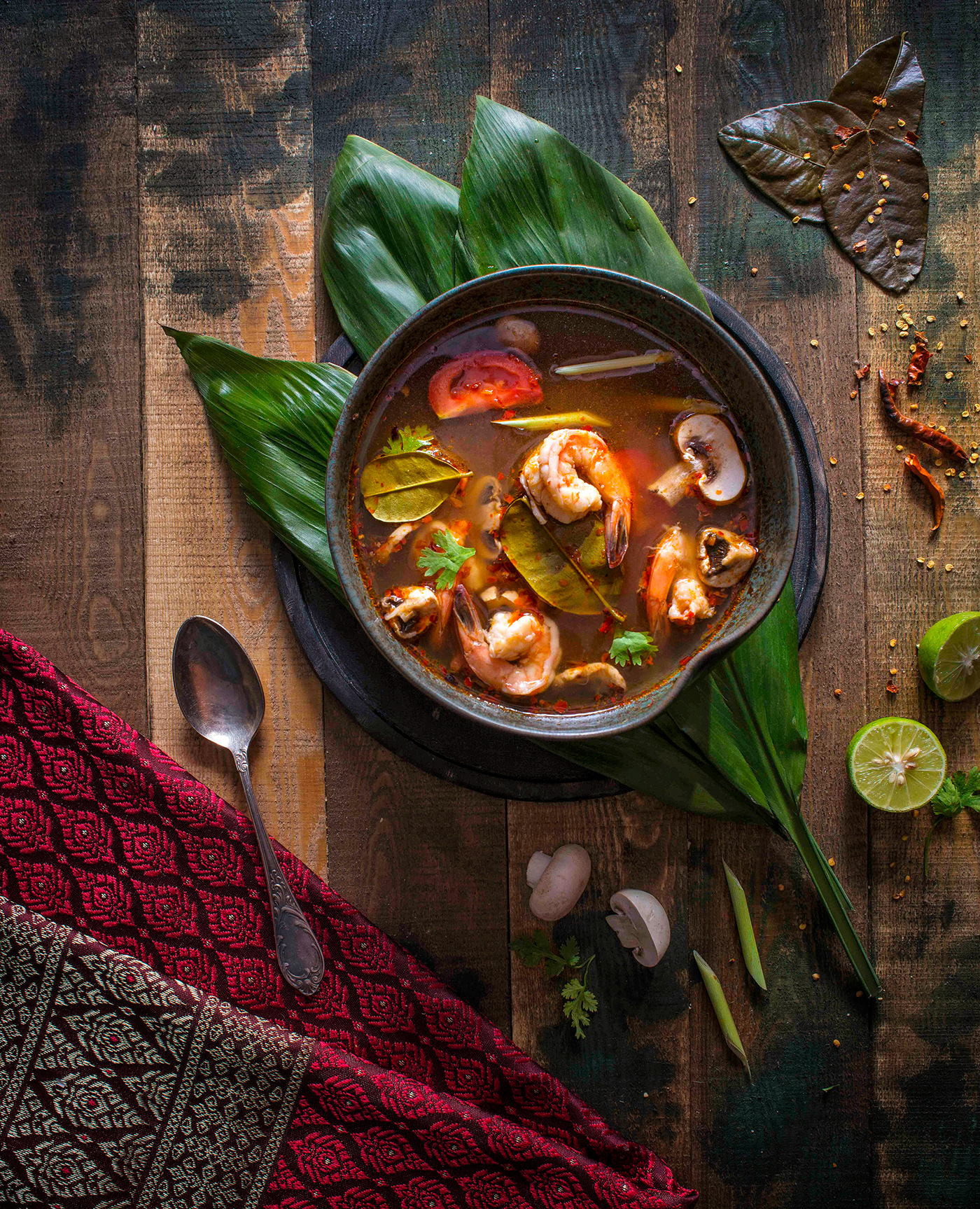 Thai foodstyling art direction  Advertising  food stylist chicken cashew Soup Food  shrimp