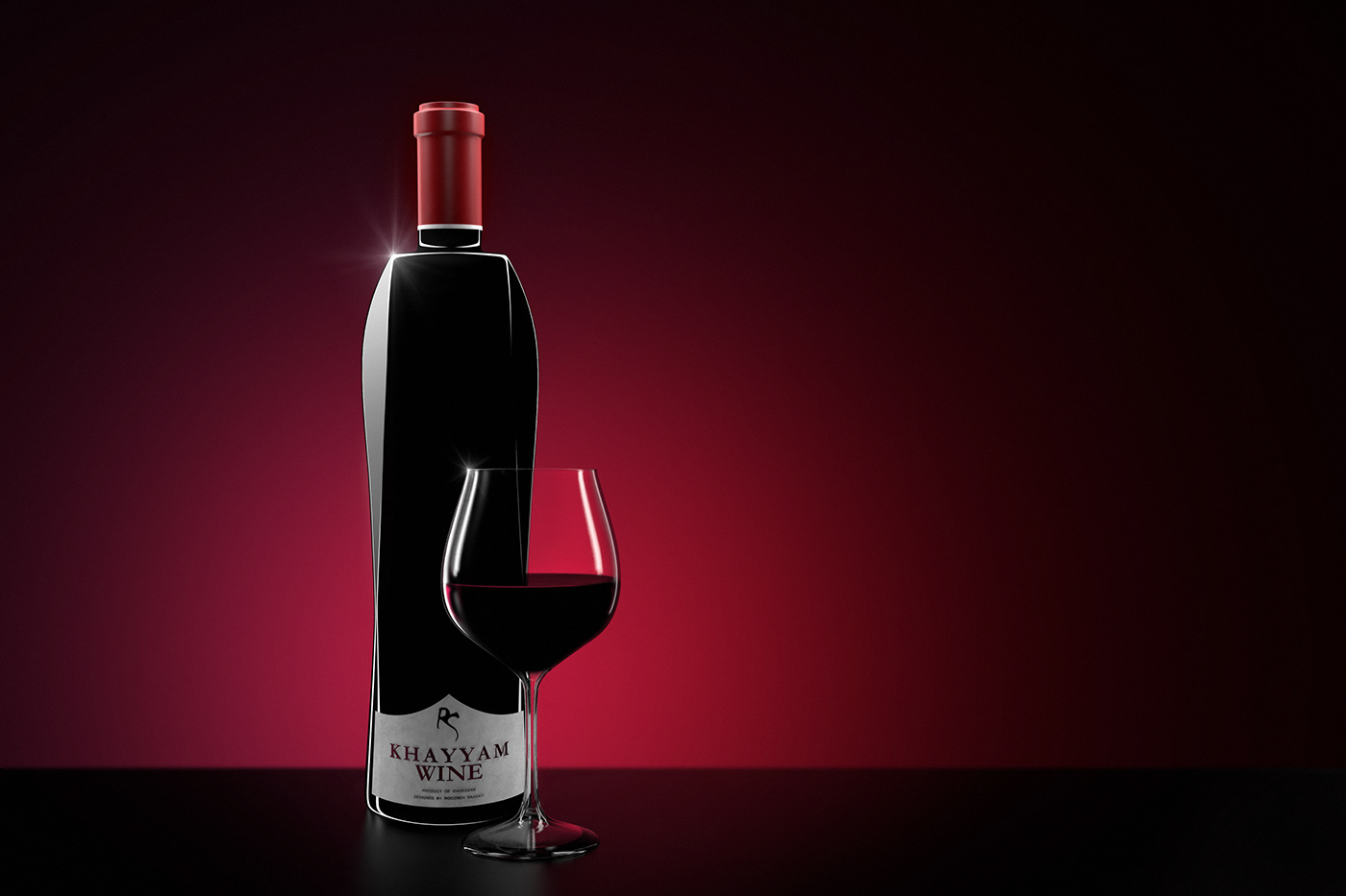 Khayyam khayyam Wine Wine Bottle wine glass 3D Modelling 3d render timeless design Water Bottle best Bottle design