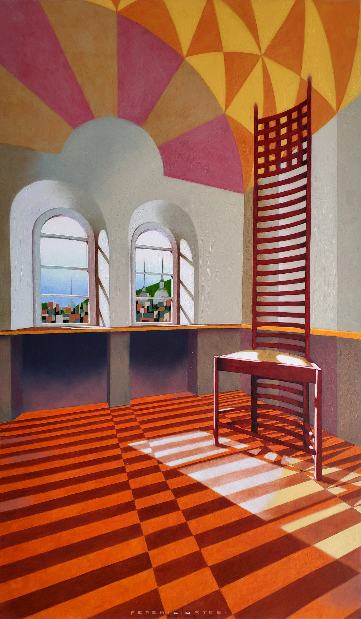 architecture art artist artworks canvas Interior oil paintings Paintings Shadows windows