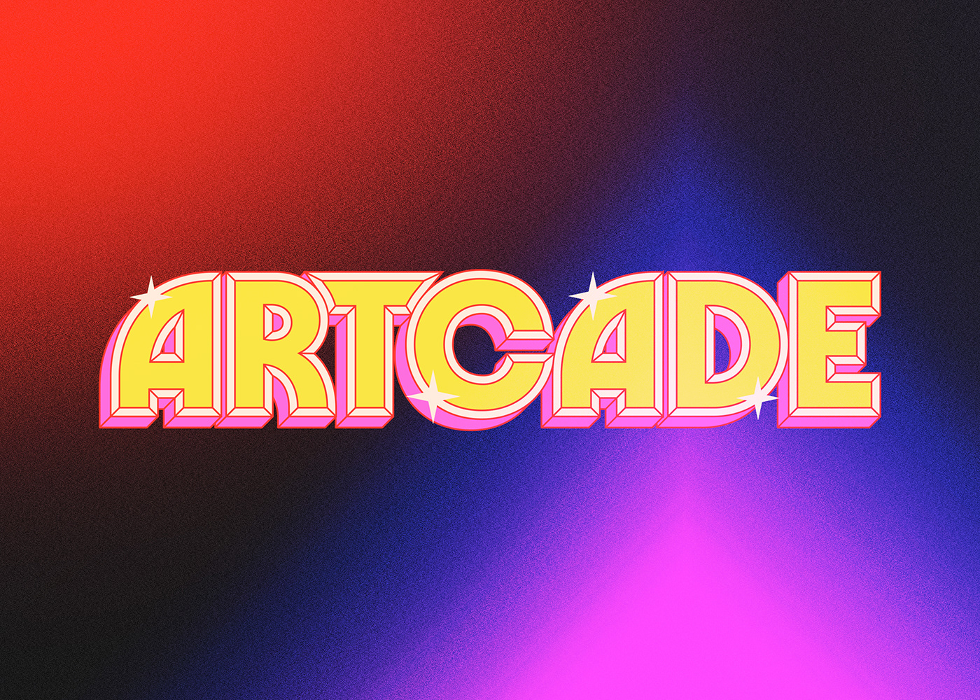 70s arcade art glow lettering Retro Videogames