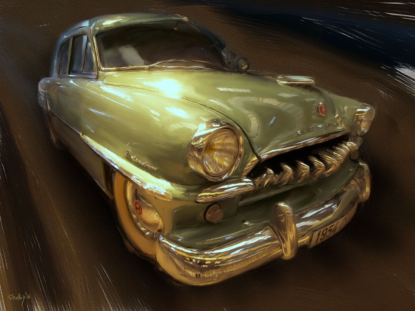Classic Cars albert einstein Digital Paintings