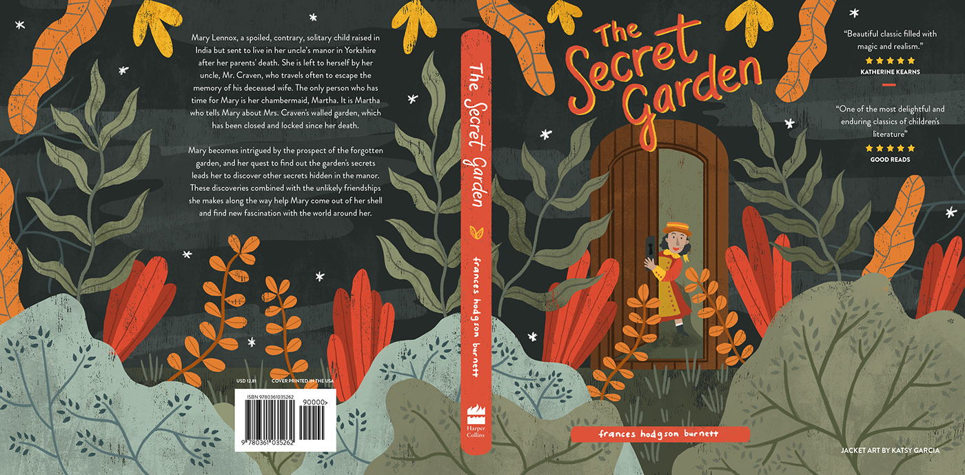 book cover dust jacket The Secret Garden Classic novel book books frances hodgson burnett adobeawards