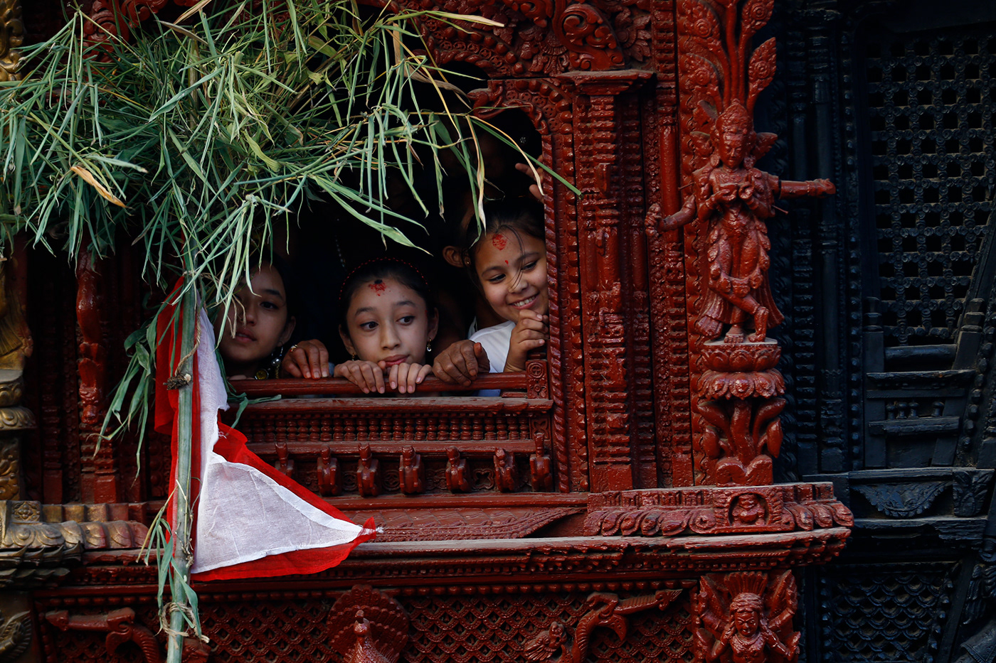 nepal kathmandu asia festival culture indrajatra deity livinggoddess kumari celebrate
