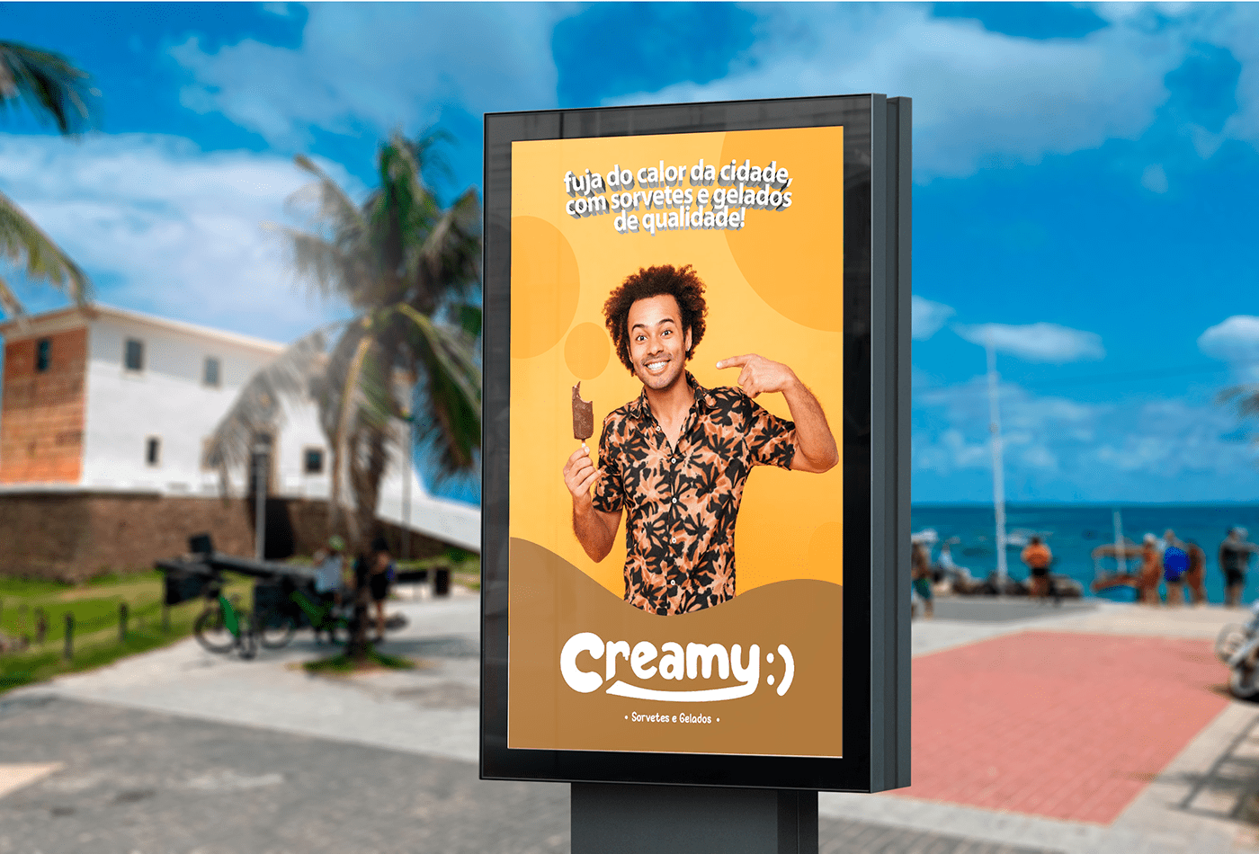 Creamy sorvete ice cream Logo Design Graphic Designer Logotype visual identity sorveteria