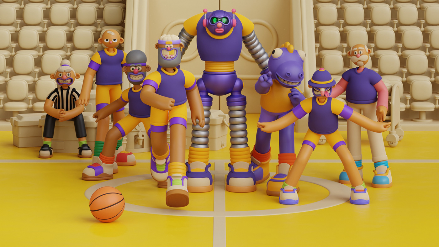 3D Character design  digital illustration 3d modeling animation  basketball blender character animation ILLUSTRATION 