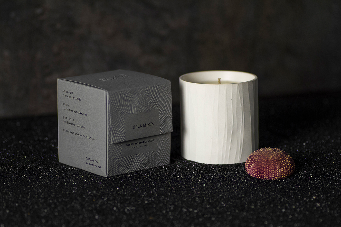 candles Packaging box emboss identity ceramic fire design monsillage series