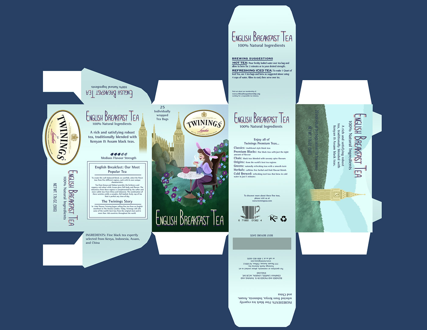 tea Packaging product packaging graphic design  ILLUSTRATION  design