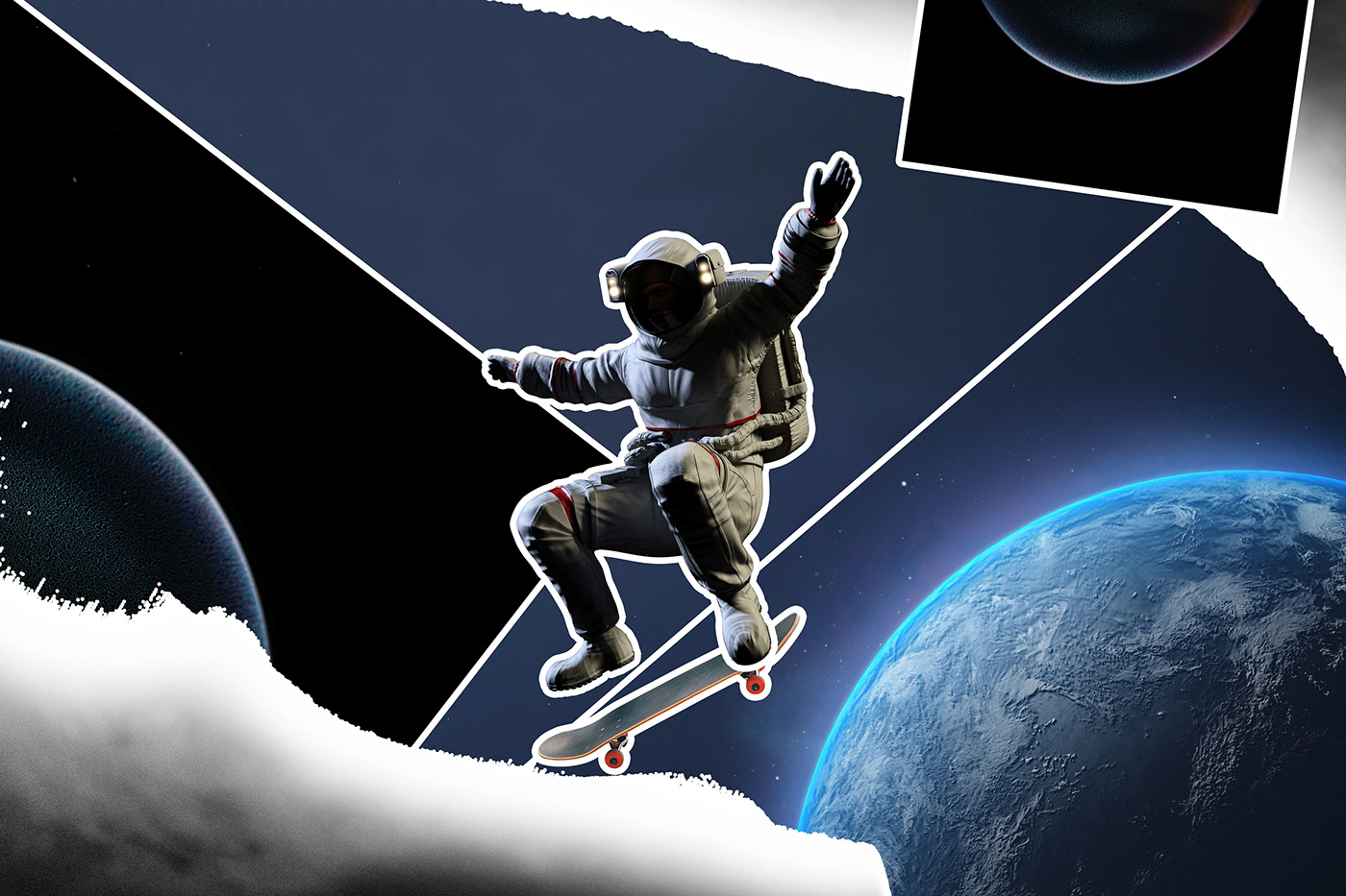 art astronaut Character design  concept art digital jump photomanipulations skate Space  sport