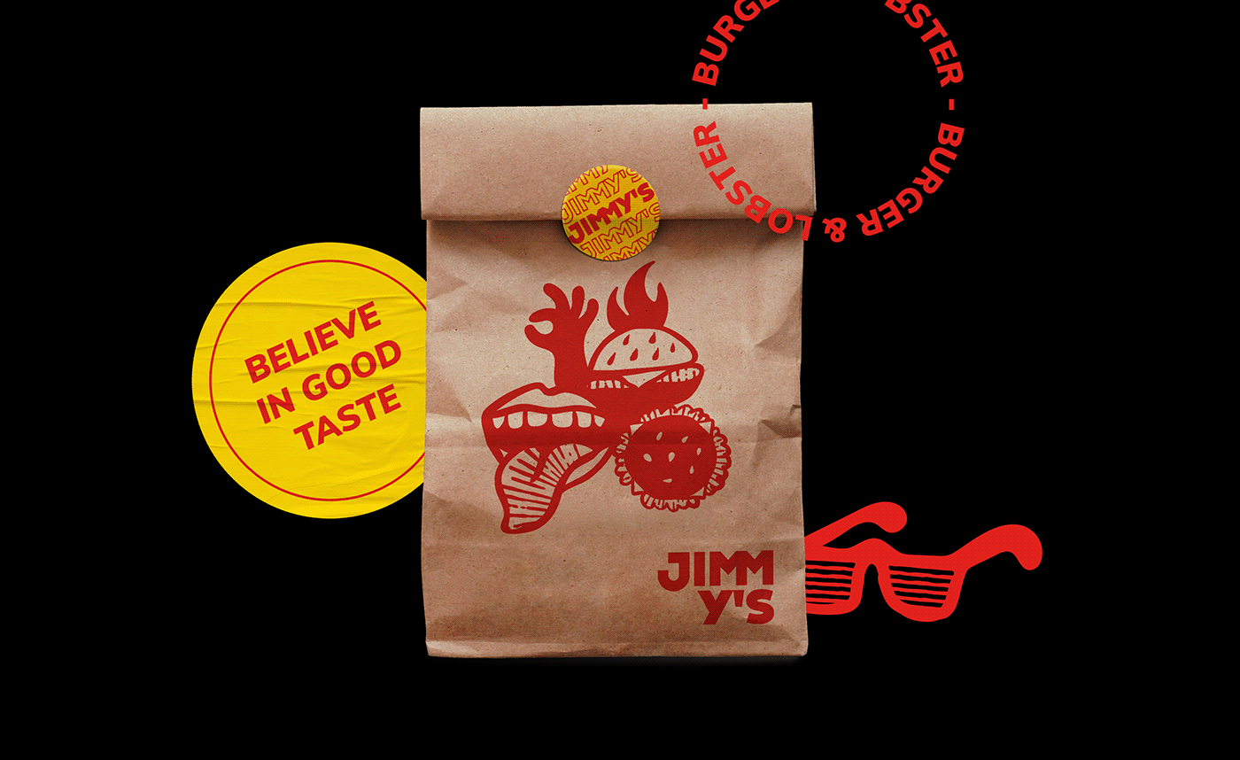 brand branding  burger Food  lobster logo visual identity arabic restaurant stationary