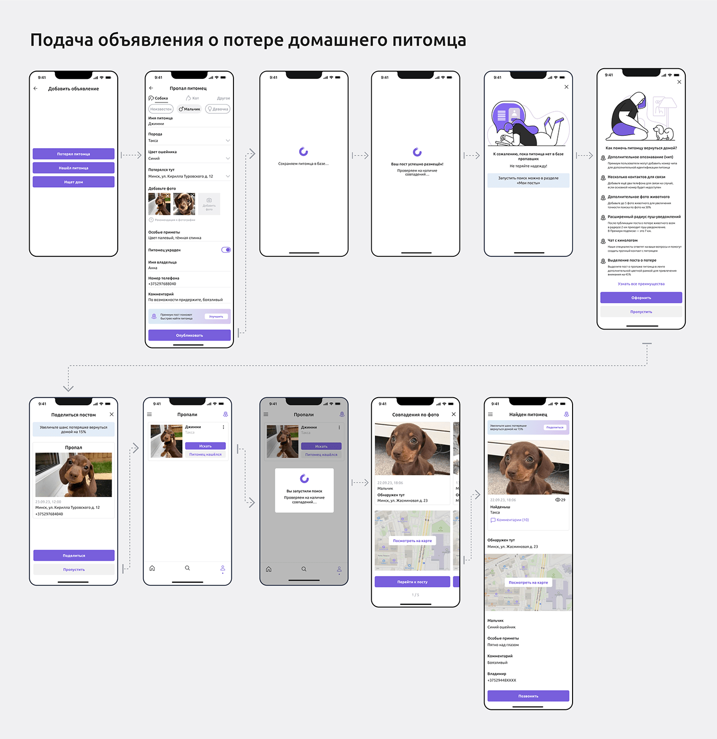 design ux/ui app design mobile Figma Mobile app Case Study pets app user interface