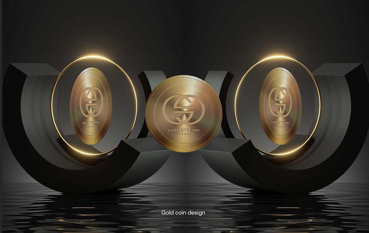 Дизайн фирменной золотой монеты для компании занимающейся торговлей золота 