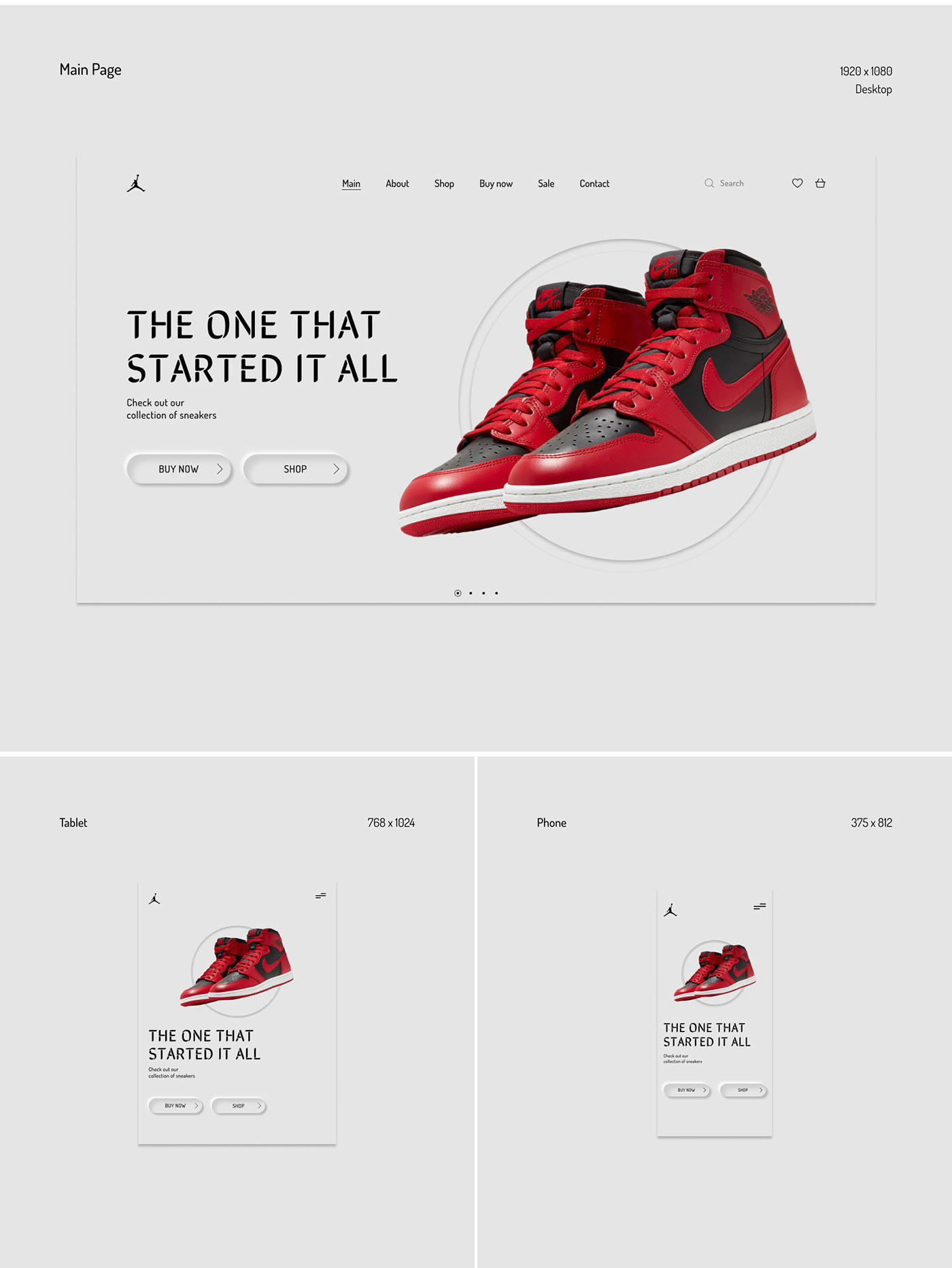 concept design Figma jordan Nike photoshop shop sneakers uxui Website