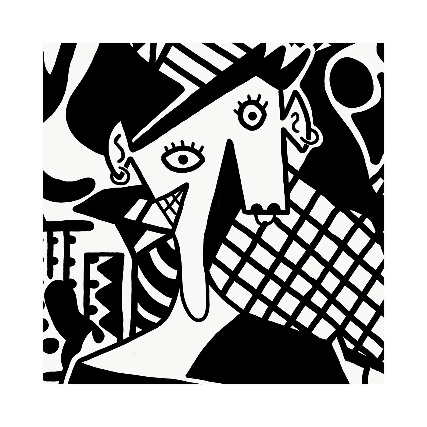Aarav SwatiManish abstract Abstract Art art black and white cubism distortion art face
