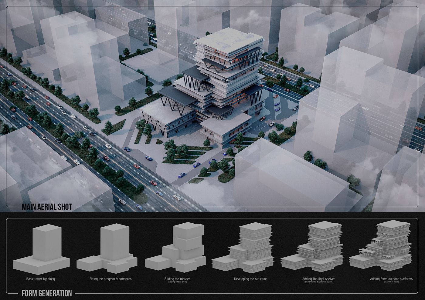 arch architecture archviz CGI corona Renders visualization diagrams Office Building viz