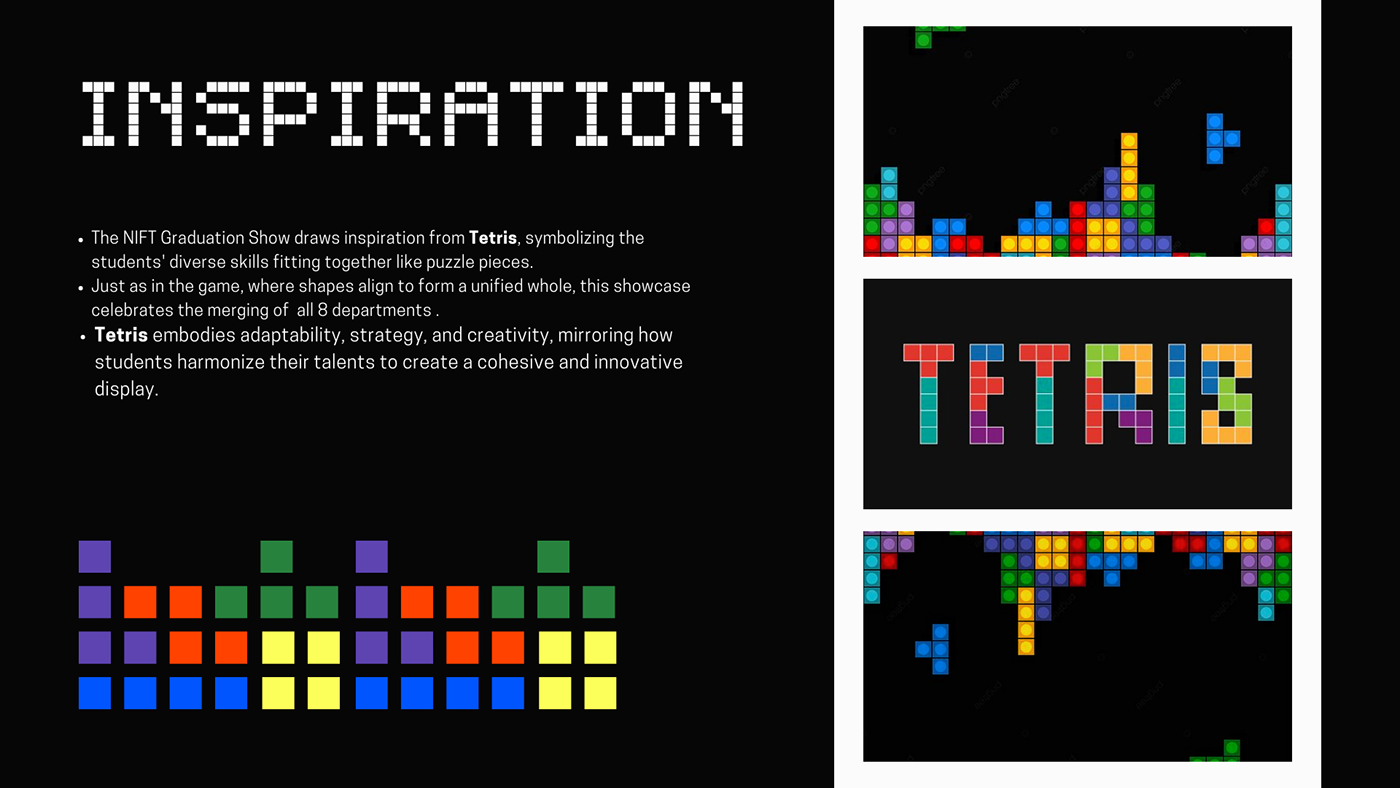 graphic design  branding  editorial design  tetris graduation Event Branding