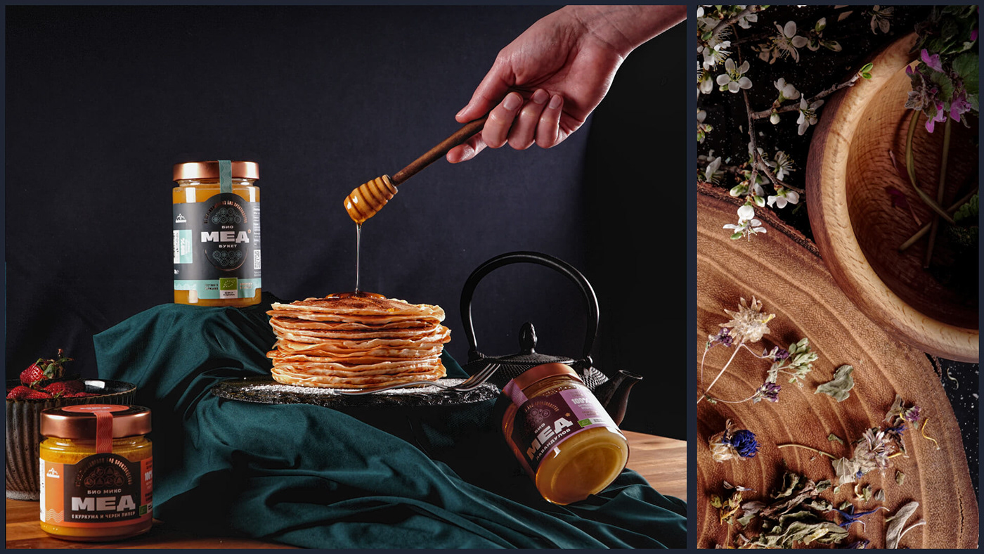 art direction  brand identity branding  design system food photography food styling gourmet honey jam Packaging