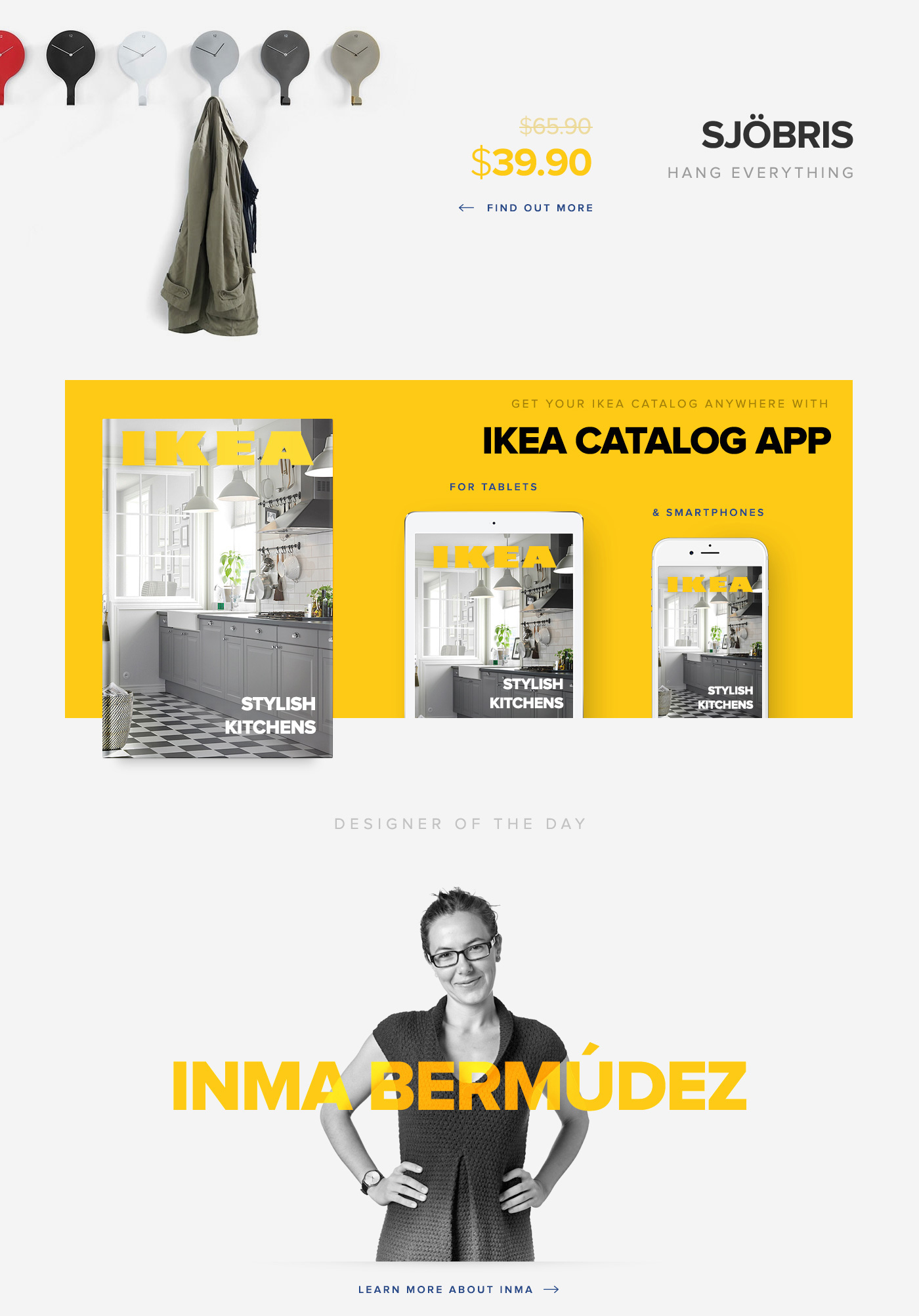 ikea UI ux flat material Web clean Website modern minimal application store Ecommerce shop furniture