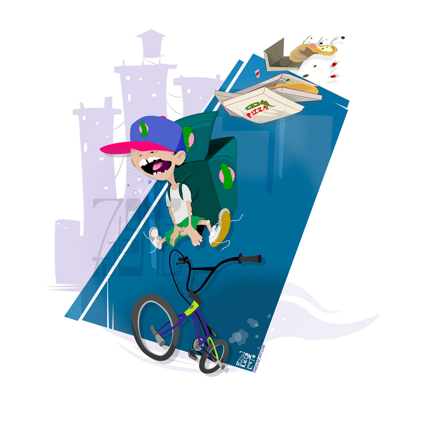 skate Bike skateboarding cartoon faboune gers Illustrateur auch Fun sudouest