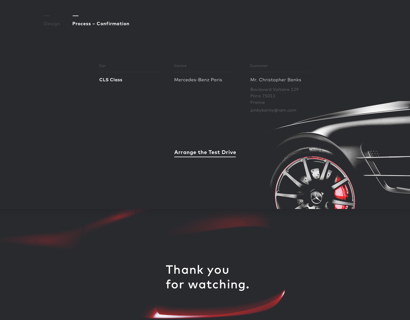 test drive Mercedes Benz microsite design concept