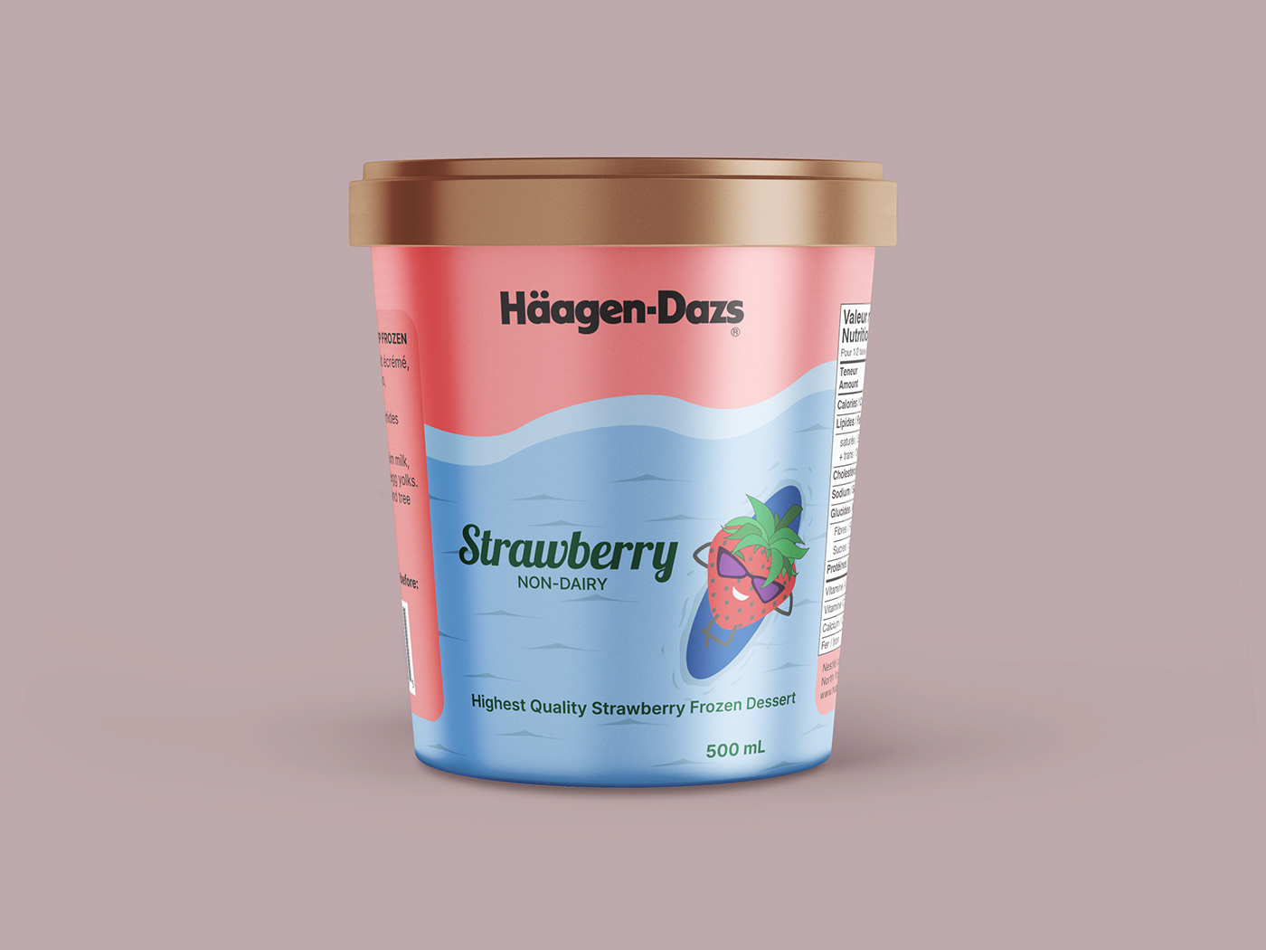 Crème Glacée fraise glace graphic design  graphisme graphiste haagen dazs ice cream Packaging strawberry