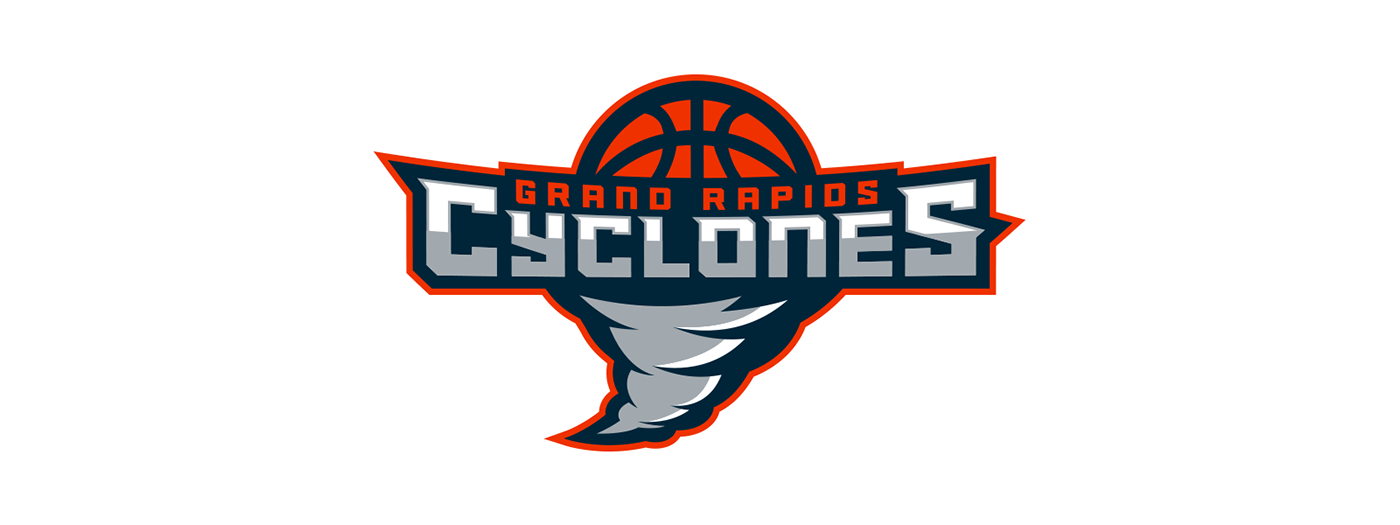 logo typeography sports basketball cyclones tornado
