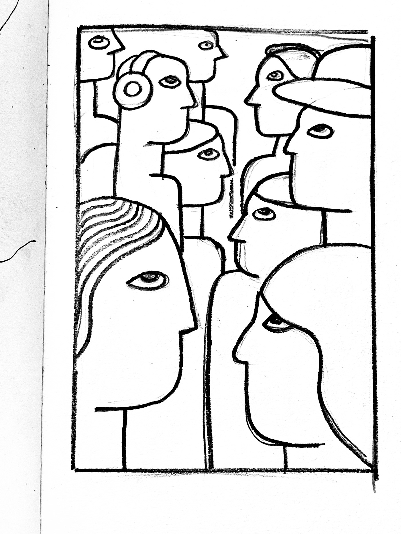abstract people eyes faces folks hand drawn hand made handdrawn ILLUSTRATION  Who whoami