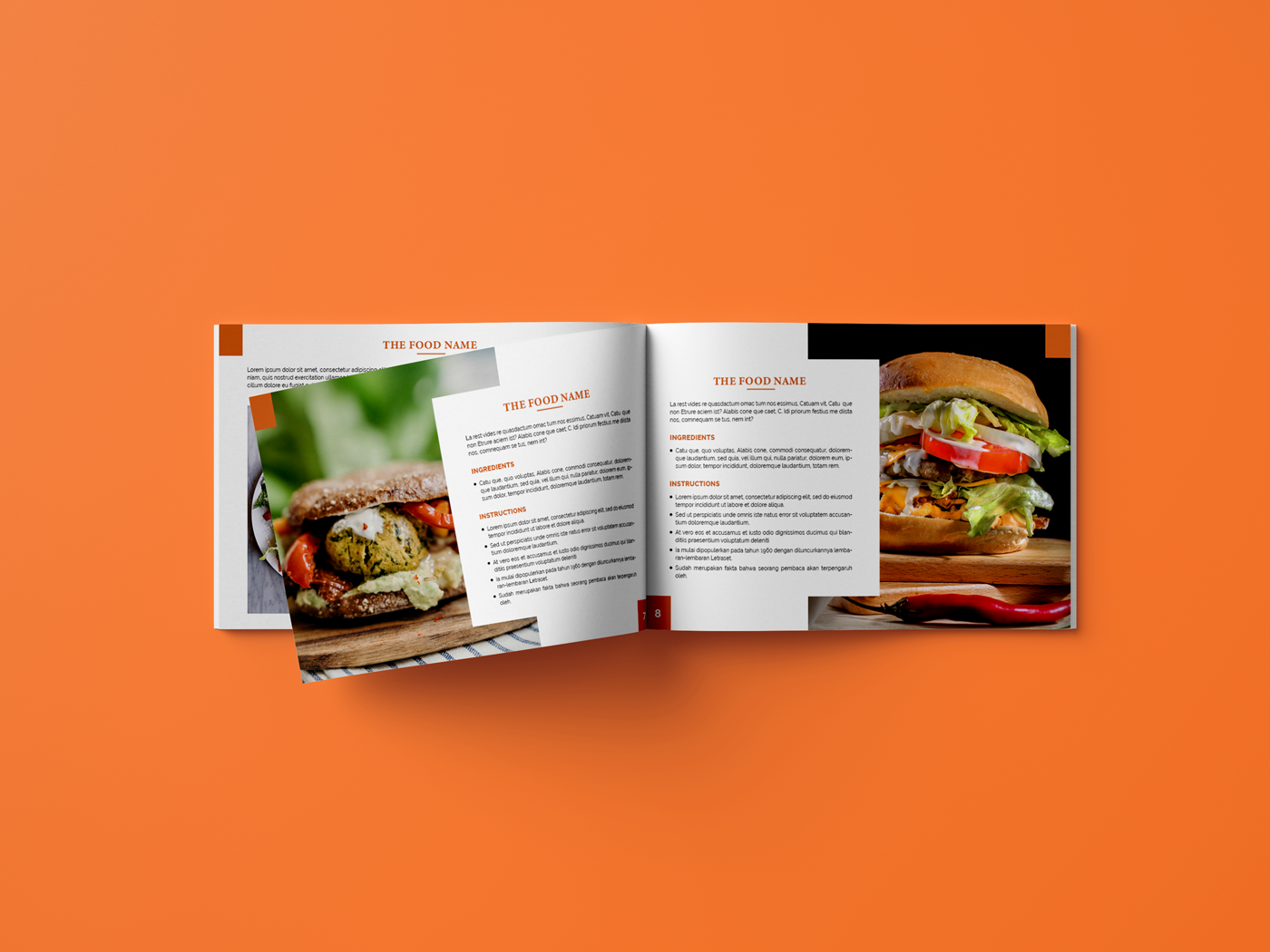 bi-fold brochure brochure design chef Cook Book Food  food brochure graphic design  print design  recipe recipe book