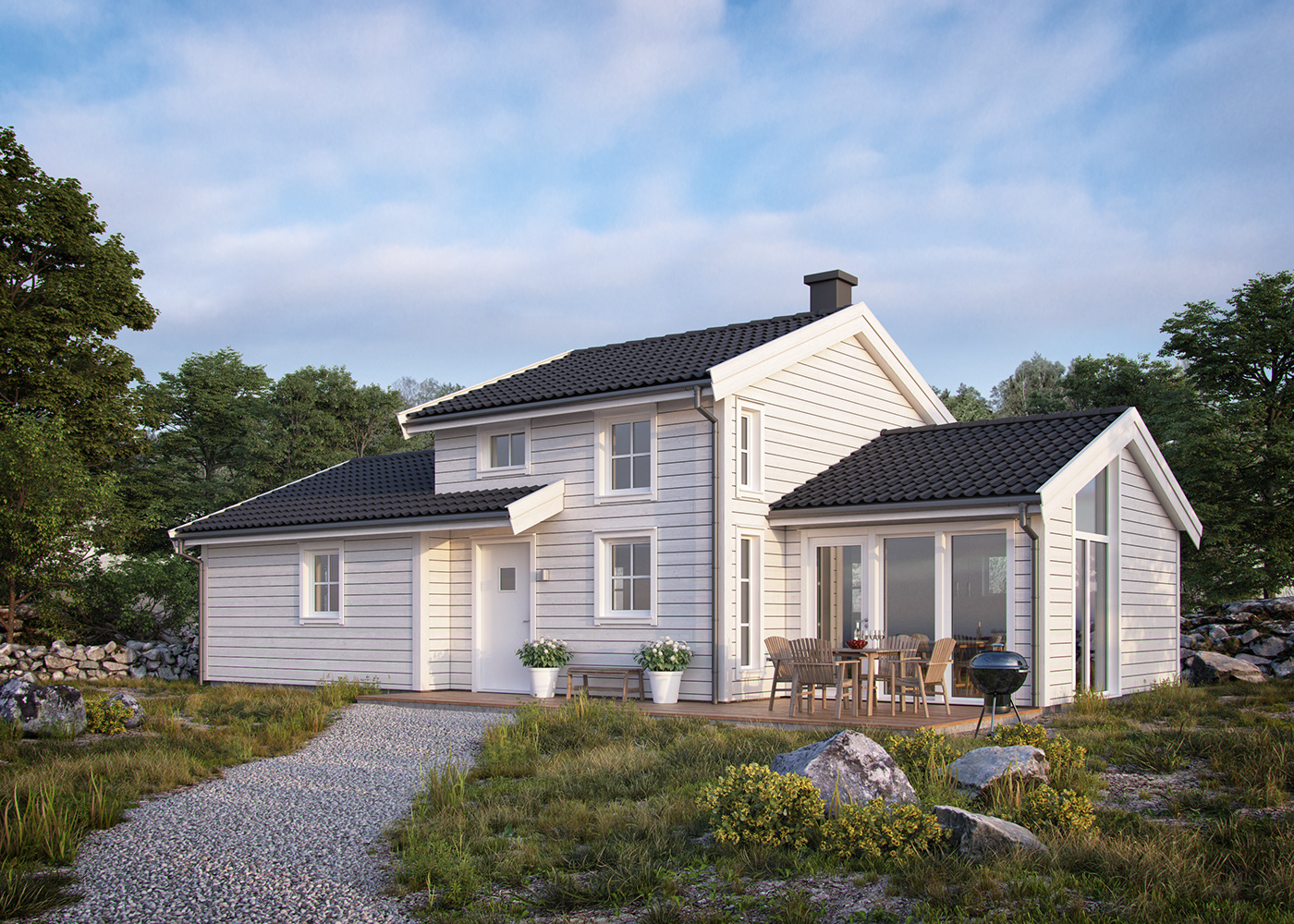 cabin house cabin woods norway Sweden denmark architecture rural CGI visualizations