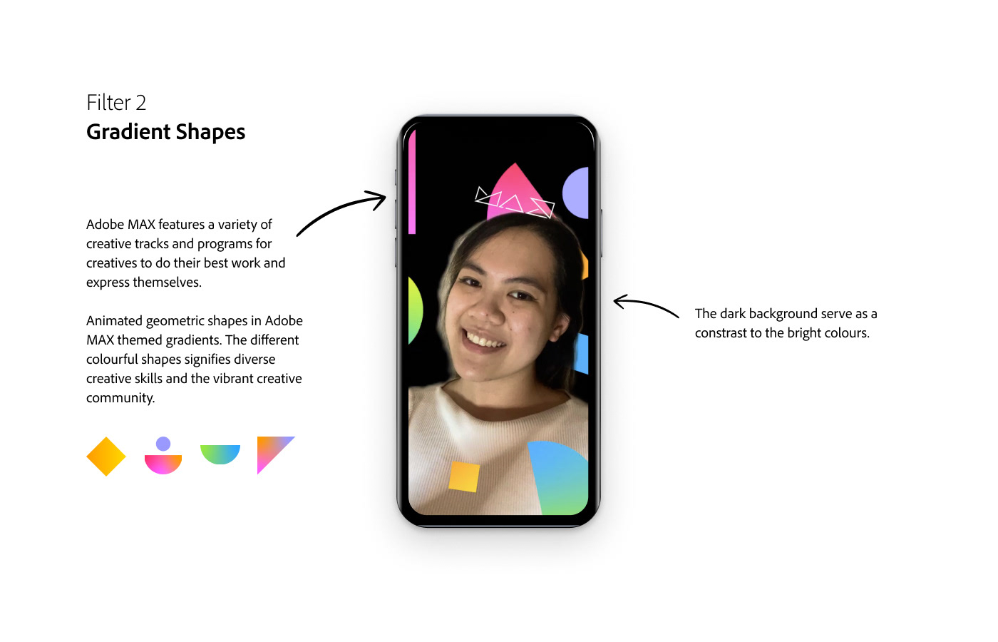 adobemax animation augmented reality CoCreate FaceFilter filter geometric ILLUSTRATION instagram SPARKAR