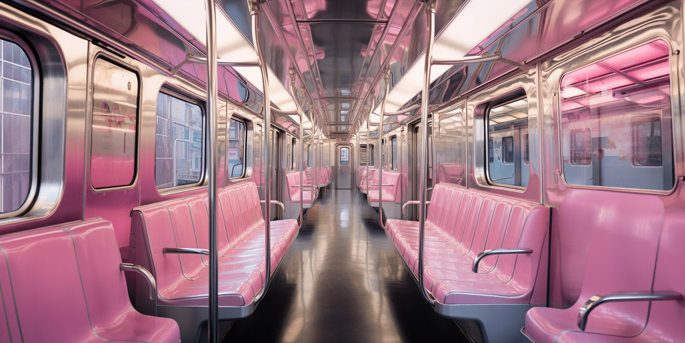 tube London midjourney ai Digital Art  concept visual subway pink barbie