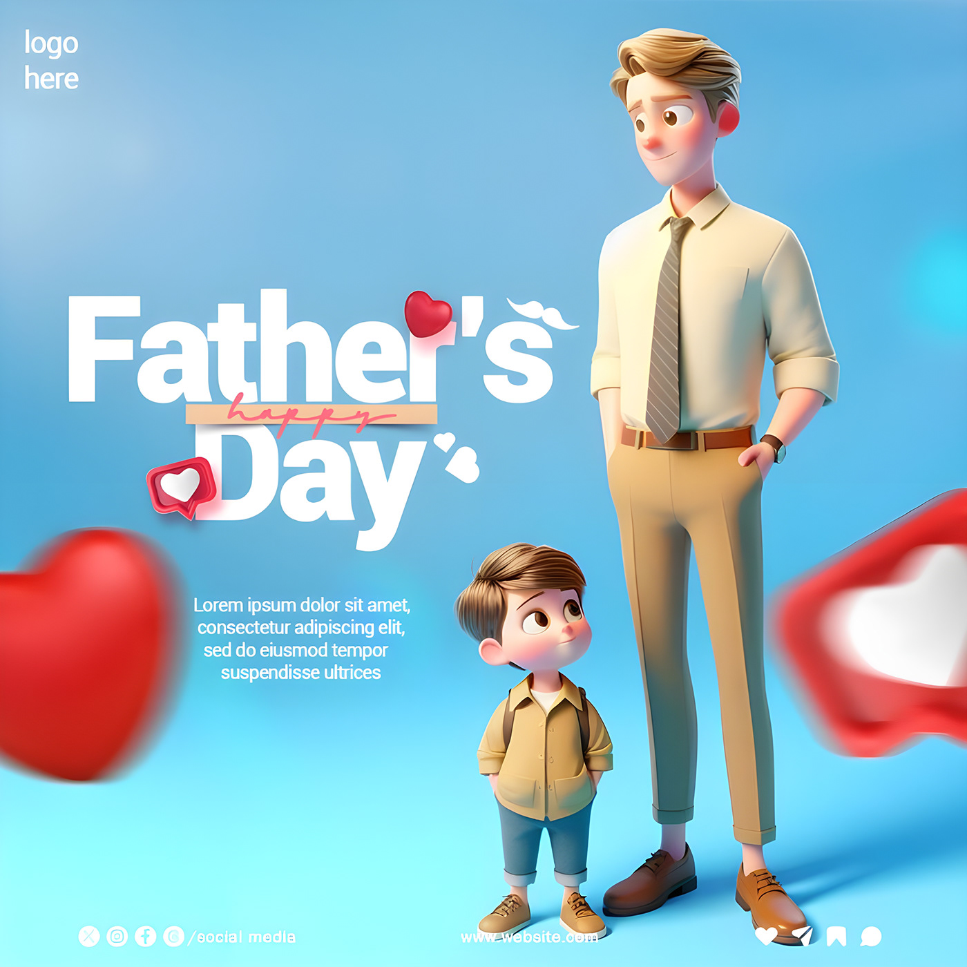 Father's Day Fathers Day father papa family iloveyou Social media post Social Media Design graphic design  dad